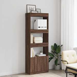 Skříň highboard hnědý dub 63 x 33 x 180 cm kompozitní dřevo - obrázek 3