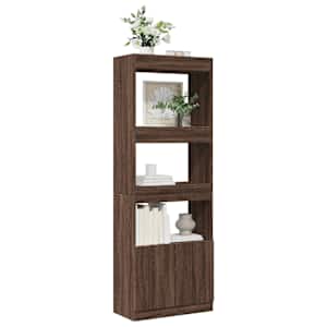 Skříň highboard hnědý dub 63 x 33 x 180 cm kompozitní dřevo - obrázek 4