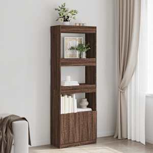 Skříň highboard hnědý dub 63 x 33 x 180 cm kompozitní dřevo - obrázek 1