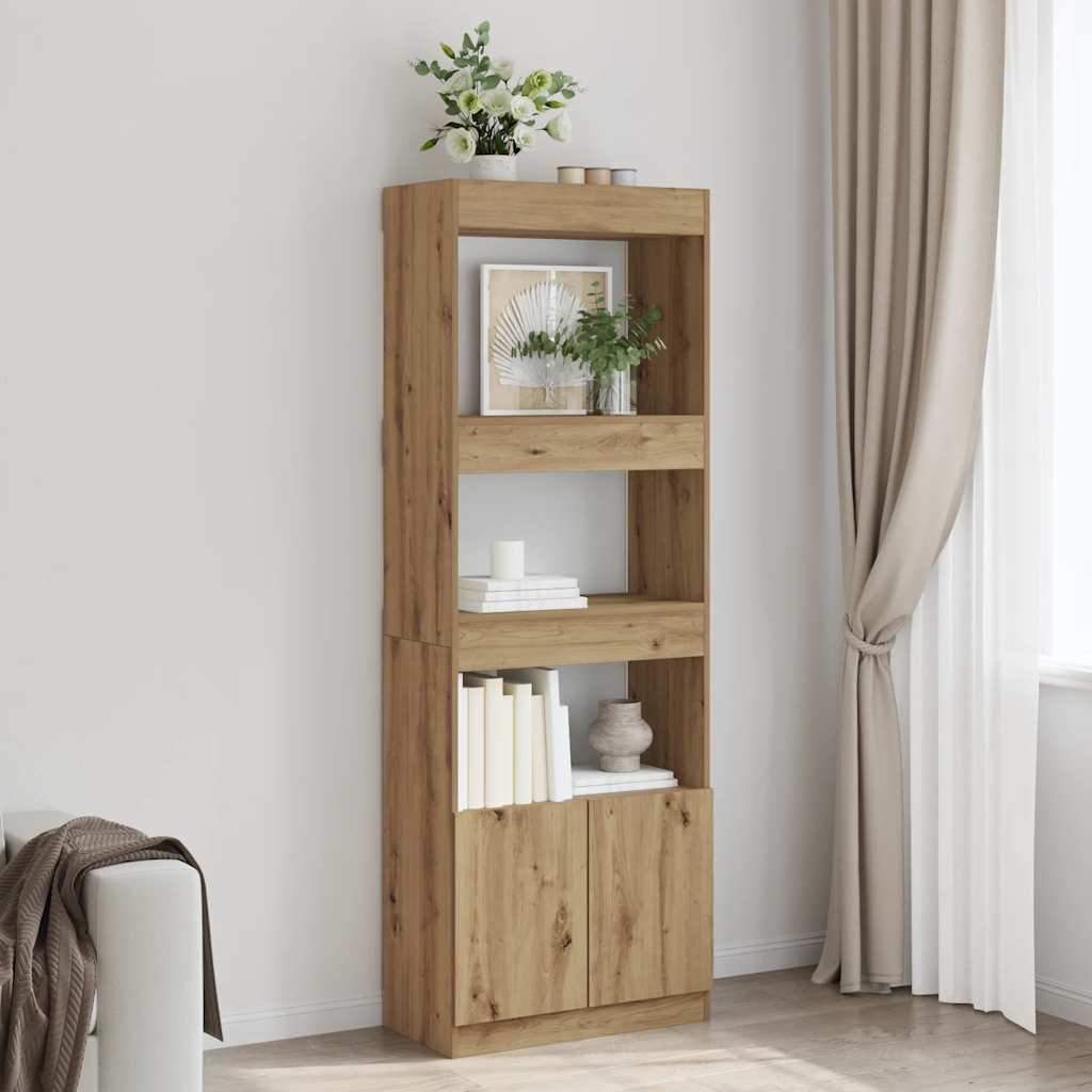 vidaXL Highboard Artisan-Eiche 63x33x180 cm Holzwerkstoff