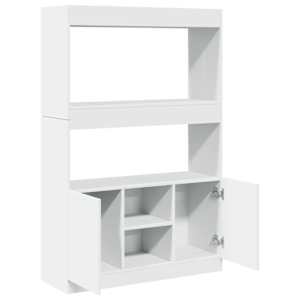 Skříň highboard bílá 92 x 33 x 140 cm kompozitní dřevo - obrázek 8
