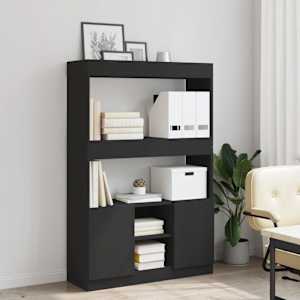 Skříň highboard černá 92 x 33 x 140 cm kompozitní dřevo - obrázek 3