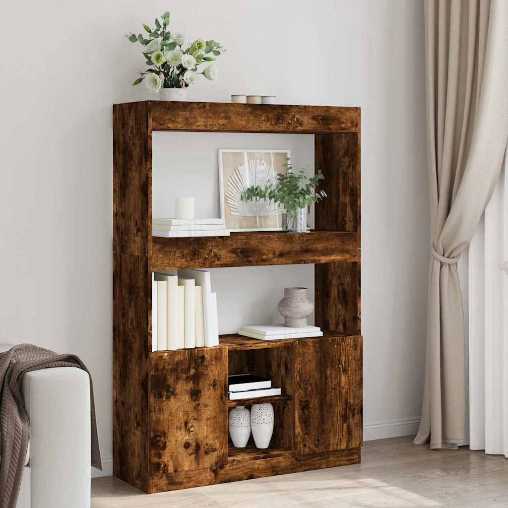 vidaXL Highboard Räuchereiche 92x33x140 cm Holzwerkstoff