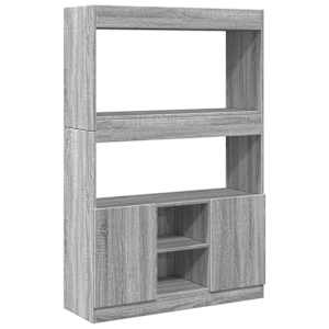 Skříň highboard šedá sonoma 92 x 33 x 140 cm kompozitní dřevo - obrázek 2