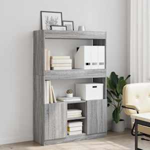 Skříň highboard šedá sonoma 92 x 33 x 140 cm kompozitní dřevo - obrázek 5