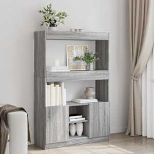 Skříň highboard šedá sonoma 92 x 33 x 140 cm kompozitní dřevo - obrázek 1