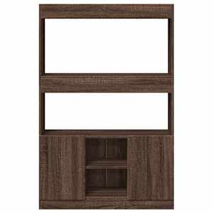 Skříň highboard hnědý dub 92 x 33 x 140 cm kompozitní dřevo - obrázek 5