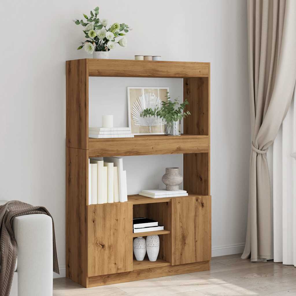 vidaXL Highboard Artisan-Eiche 92x33x140 cm Holzwerkstoff