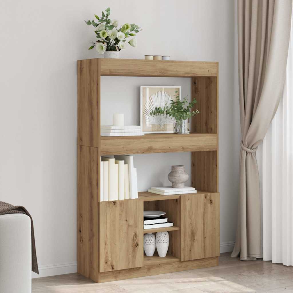 vidaXL Highboard Artisan-Eiche 92x33x140 cm Holzwerkstoff