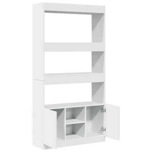 Skříň highboard bílá 92 x 33 x 180 cm kompozitní dřevo - obrázek 8