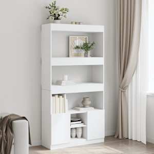 Skříň highboard bílá 92 x 33 x 180 cm kompozitní dřevo - obrázek 1