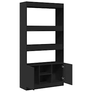 Skříň highboard černá 92 x 33 x 180 cm kompozitní dřevo - obrázek 2