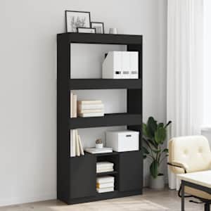 Skříň highboard černá 92 x 33 x 180 cm kompozitní dřevo - obrázek 3