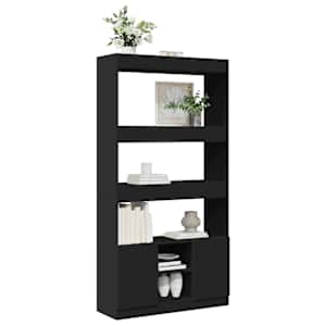 Skříň highboard černá 92 x 33 x 180 cm kompozitní dřevo - obrázek 4