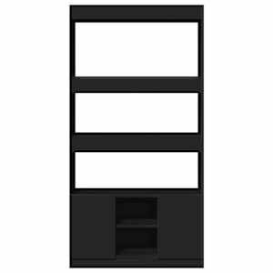 Skříň highboard černá 92 x 33 x 180 cm kompozitní dřevo - obrázek 5