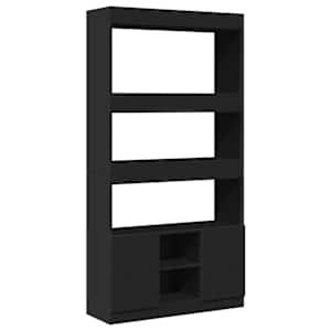 Skříň highboard černá 92 x 33 x 180 cm kompozitní dřevo - obrázek 8