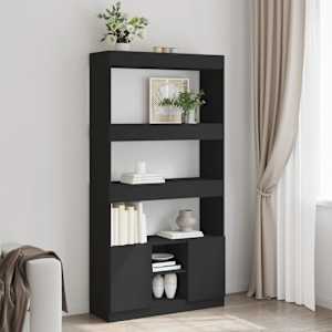Skříň highboard černá 92 x 33 x 180 cm kompozitní dřevo - obrázek 1