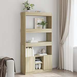 Skříň highboard dub sonoma 92 x 33 x 180 cm kompozitní dřevo - obrázek 1