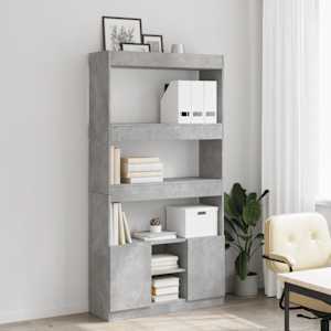 Skříň highboard betonově šedá 92 x 33 x 180 cm kompozitní dřevo - obrázek 3