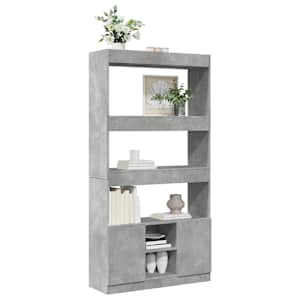 Skříň highboard betonově šedá 92 x 33 x 180 cm kompozitní dřevo - obrázek 4