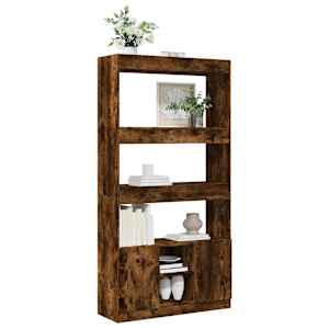 Skříň highboard kouřový dub 92 x 33 x 180 cm kompozitní dřevo - obrázek 4