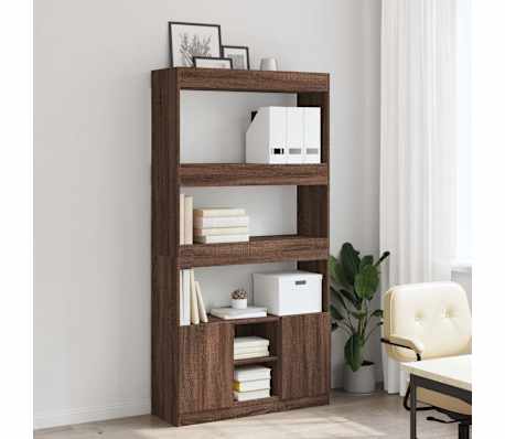 vidaXL Kredens, brązowy dąb, 92x33x180 cm, materiał drewnopochodny