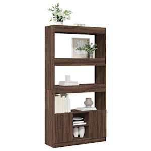 Skříň highboard hnědý dub 92 x 33 x 180 cm kompozitní dřevo - obrázek 4
