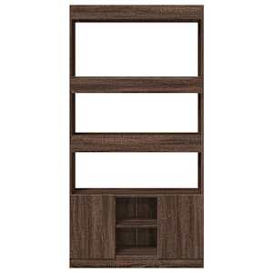 Skříň highboard hnědý dub 92 x 33 x 180 cm kompozitní dřevo - obrázek 5