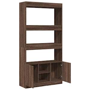Skříň highboard hnědý dub 92 x 33 x 180 cm kompozitní dřevo - obrázek 8