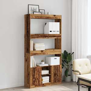 Skříň highboard old wood 92 x 33 x 180 cm kompozitní dřevo - obrázek 3