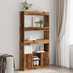 Skříň highboard old wood 92 x 33 x 180 cm kompozitní dřevo - obrázek 1