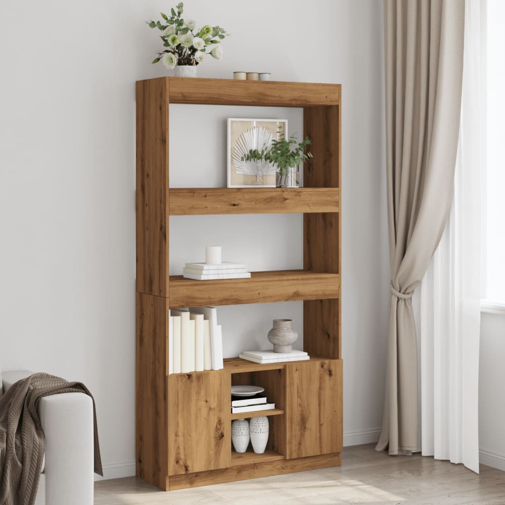 vidaXL Highboard Artisan-Eiche 92x33x180 cm Holzwerkstoff