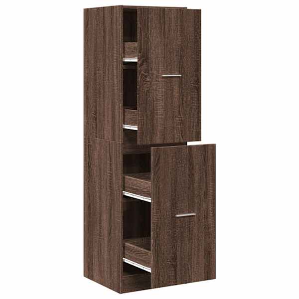 vidaXL sahtlitega kapp, pruun tamm, 40x41x144,5 cm, tehispuit