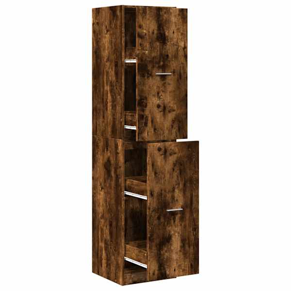 vidaXL sahtlitega kapp, suitsutatud tamm, 40x41x174,5 cm, tehispuit