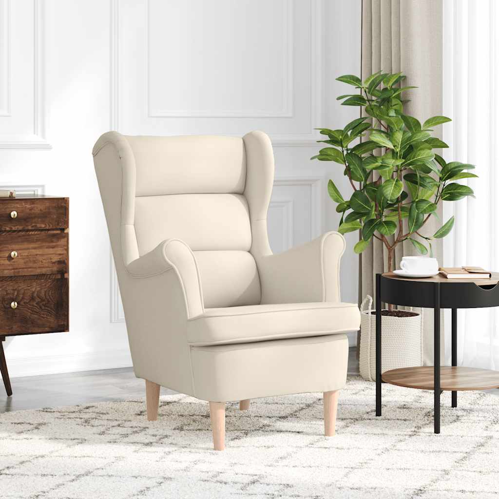 vidaXL Sessel Weiß 74x84x100 cm Leinen