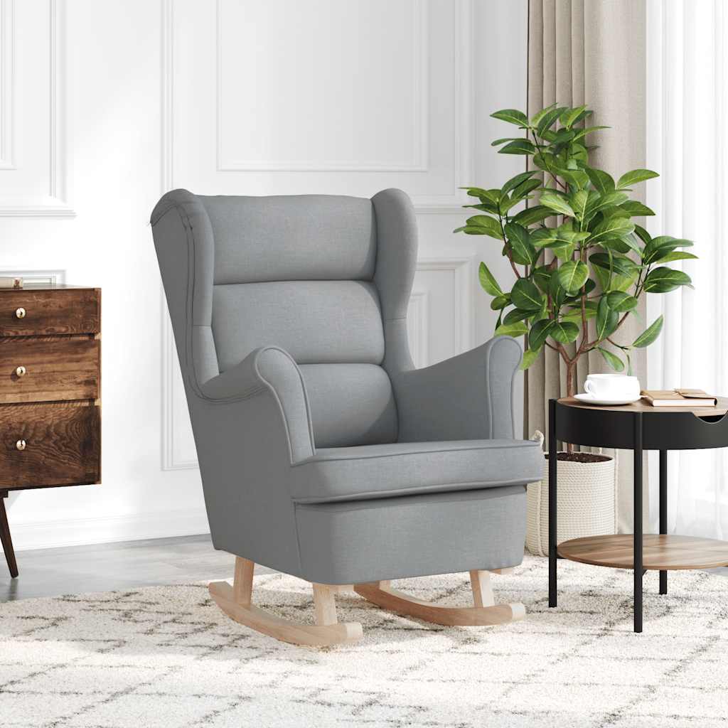 vidaXL Schaukelsessel Hellgrau 74x90x102 cm Stoff