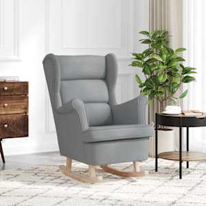 Gugalni stol svetlo siva 74x90x102 cm Tkanina