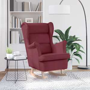 Houpací křeslo vínové 74 x 90 x 102 cm textil - obrázek 3