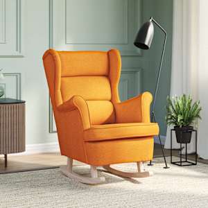 Gugalni stol Temno rumena 74x90x102 cm Tkanina