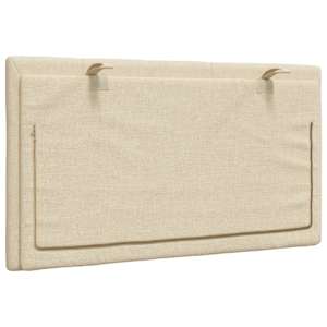 Polštář na čelo postele Hanko krémový 80 cm textil - obrázek 6