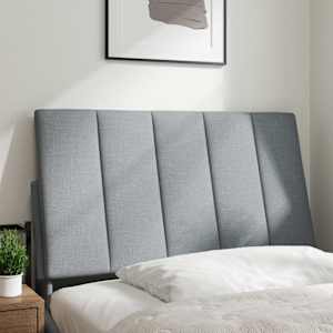 Polštář na čelo postele Hanko světle šedý 90 cm textil - obrázek 2