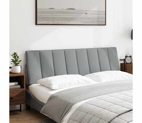 vidaXL Kopfteil-Kissen "Hanko" Hellgrau 160 cm Stoff
