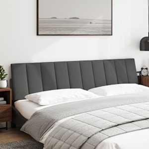 Polštář na čelo postele Hanko tmavě šedý 200 cm textil - obrázek 2