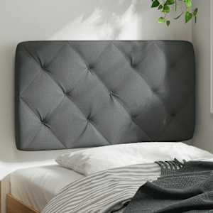 Polštář na čelo postele tmavě šedý 80 cm textil - obrázek 3