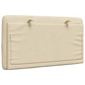 Polštář na čelo postele krémový 80 cm textil - obrázek 6