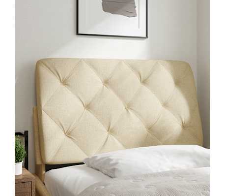 vidaXL Coussin de t&ecirc;te de lit cr&egrave;me 90 cm tissu