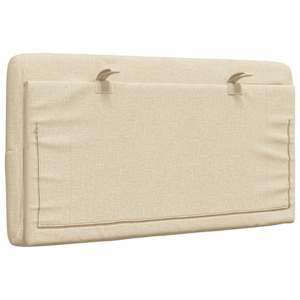 Polštář na čelo postele krémový 90 cm textil - obrázek 6