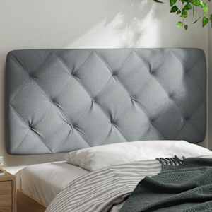 Polštář na čelo postele světle šedý 100 cm textil - obrázek 3