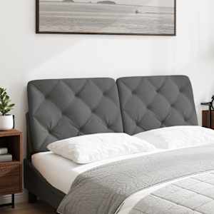 Polštář na čelo postele tmavě šedý 120 cm textil - obrázek 2
