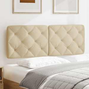 Polštář na čelo postele krémový 120 cm textil - obrázek 3
